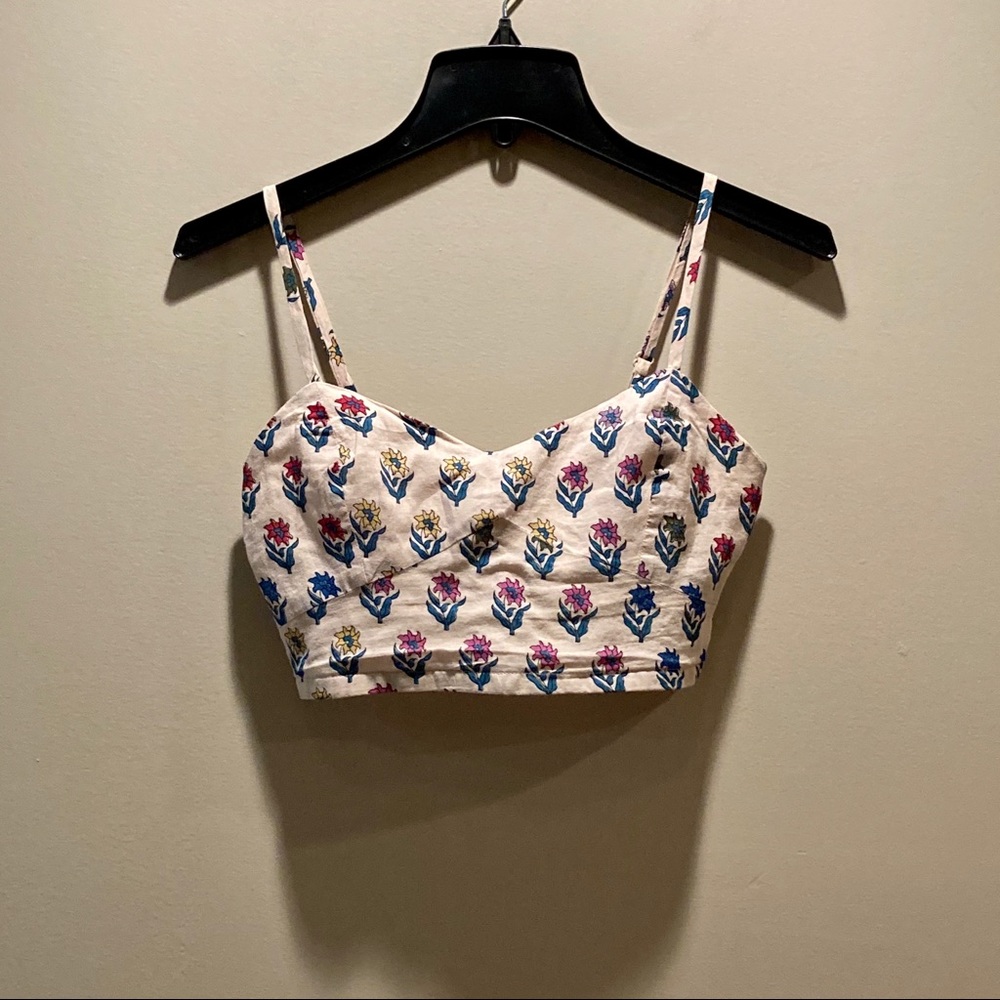Wet Seal ivory and teal bralette top